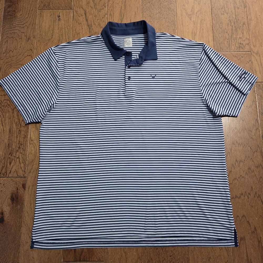 Callaway Polo Shirt Mens 3X Blue Opti-Dri Performance Golf Stretch